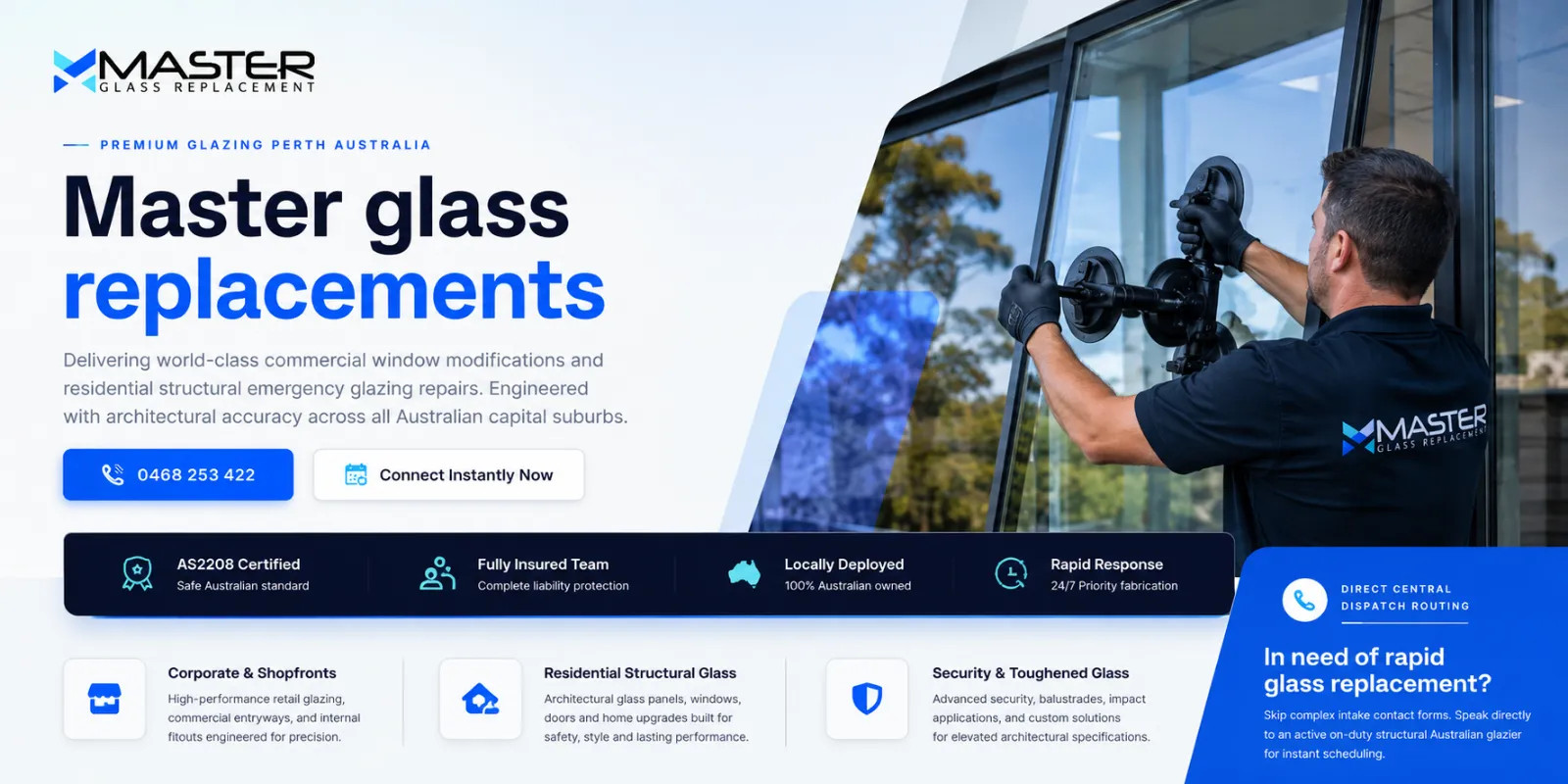 Master Glass Geometric Emblem and Logotype Detail